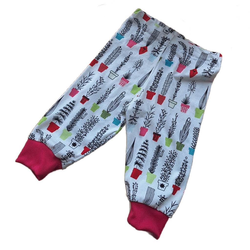 Handmade Cactus Print Baby Pants – Size 9–12 Months