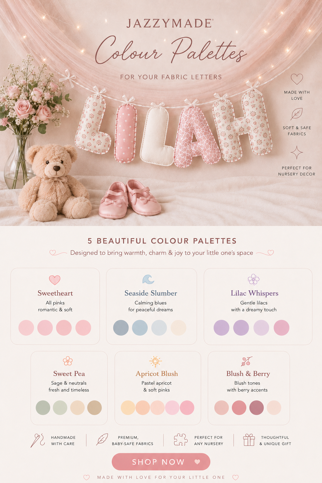 Handmade Personalised Room Decor Banner Nursery