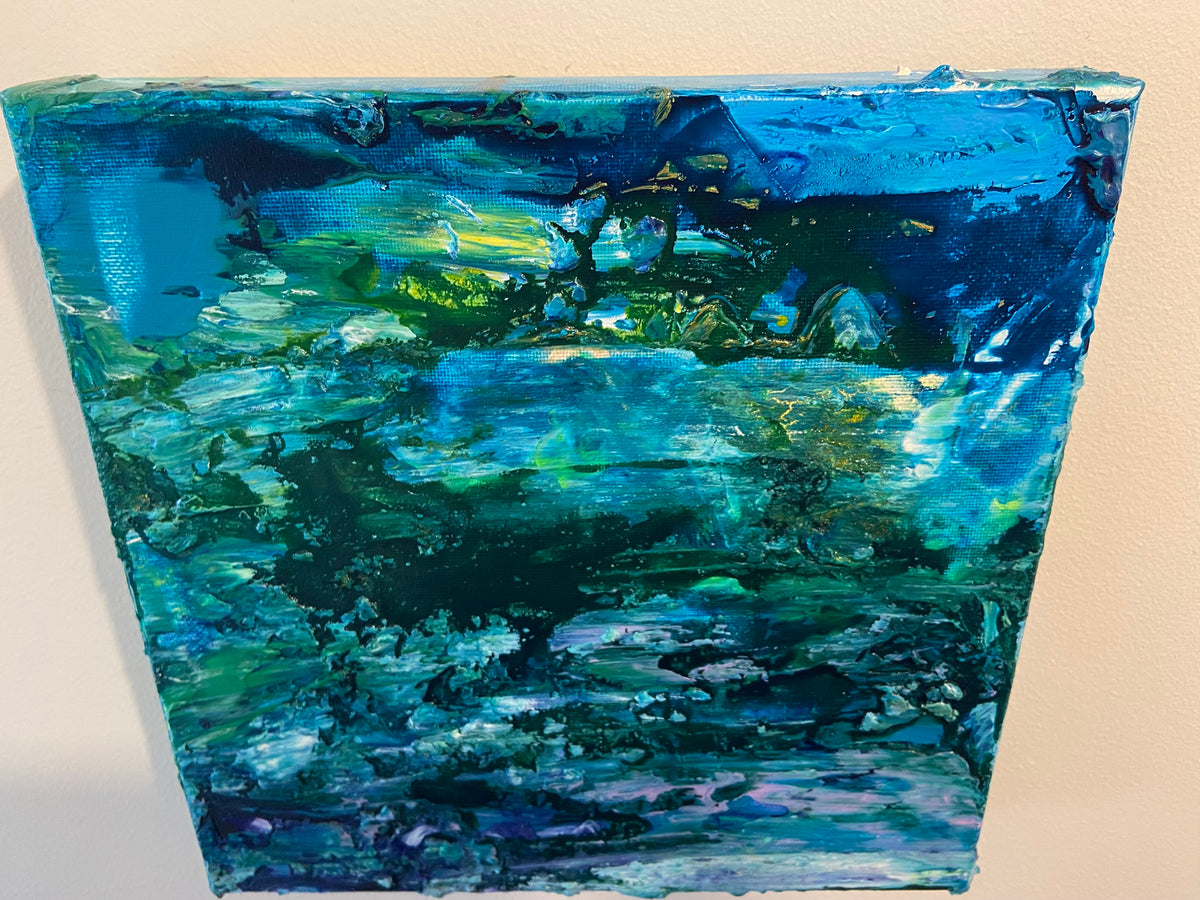 Water Lilies Encore Painting, Abstract Acrylic Wall Art by Margo Humphries