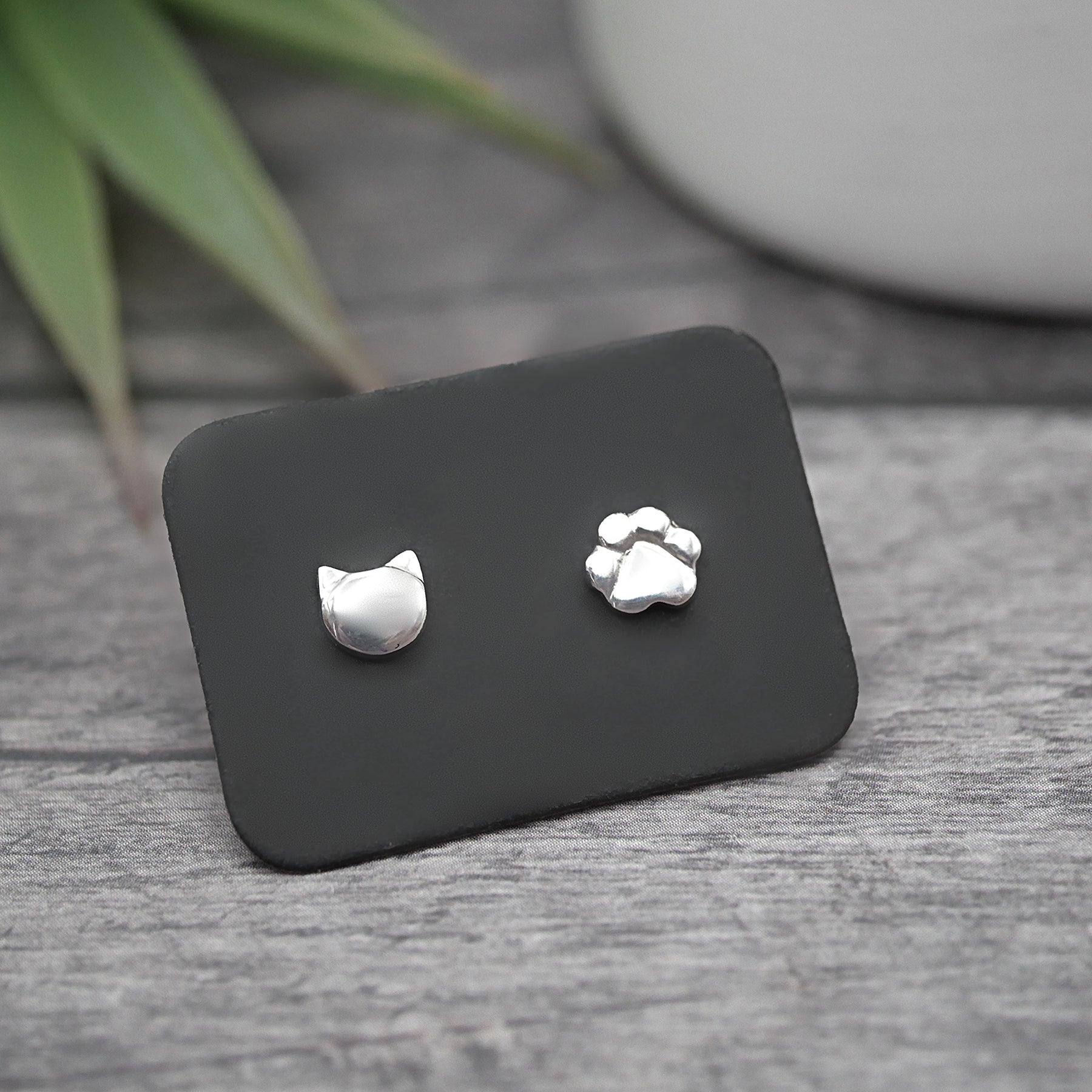 Pet Lover Studs - Handmade Sterling Silver Studs - Mismatched or Matching Pair