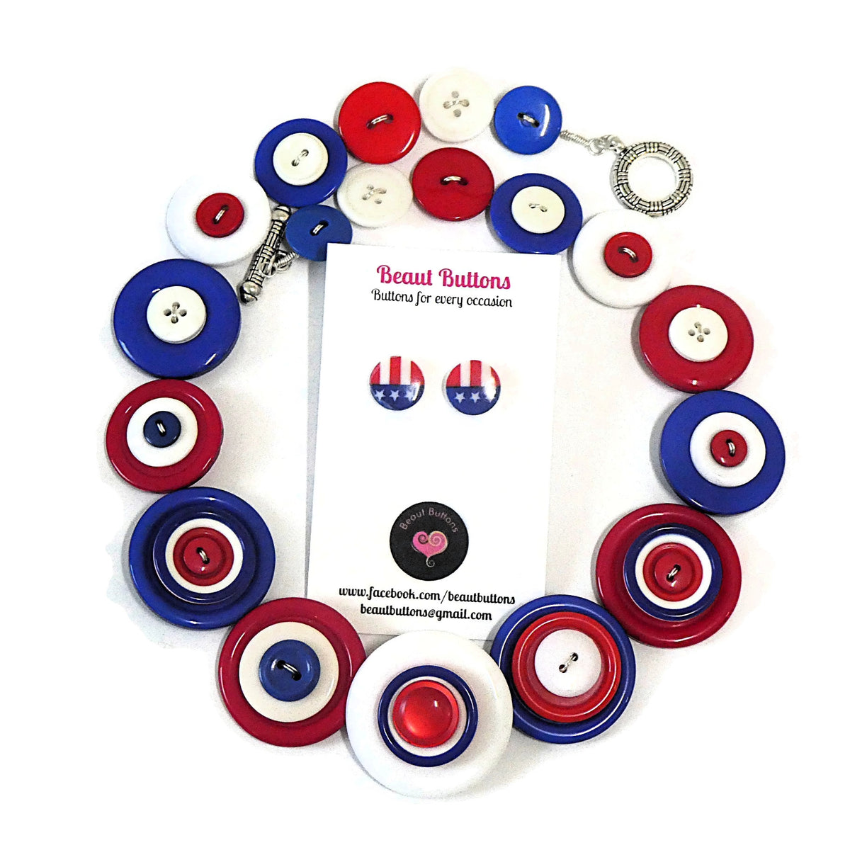 Colourful Button necklace - Viva USA!