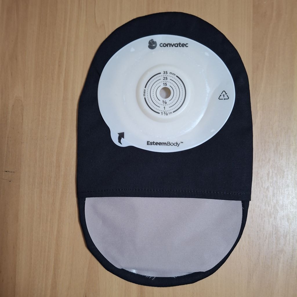 STOMA BAG COVER LARGE BLACK Suitable for Ileostomy, Colostomy, Urostomy