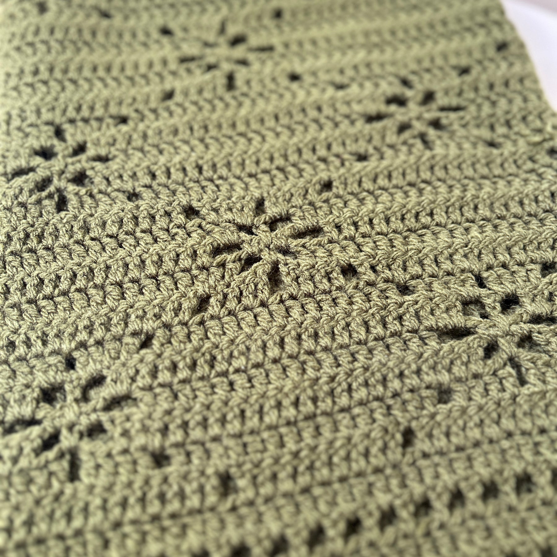 Forest Fields,  Handmade Forest Sage Green Crochet Baby Blanket, Modern Nursery Blanket
