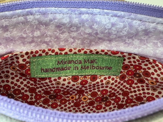 Zipper Pouch - Textile Collage - Pink Sashiko