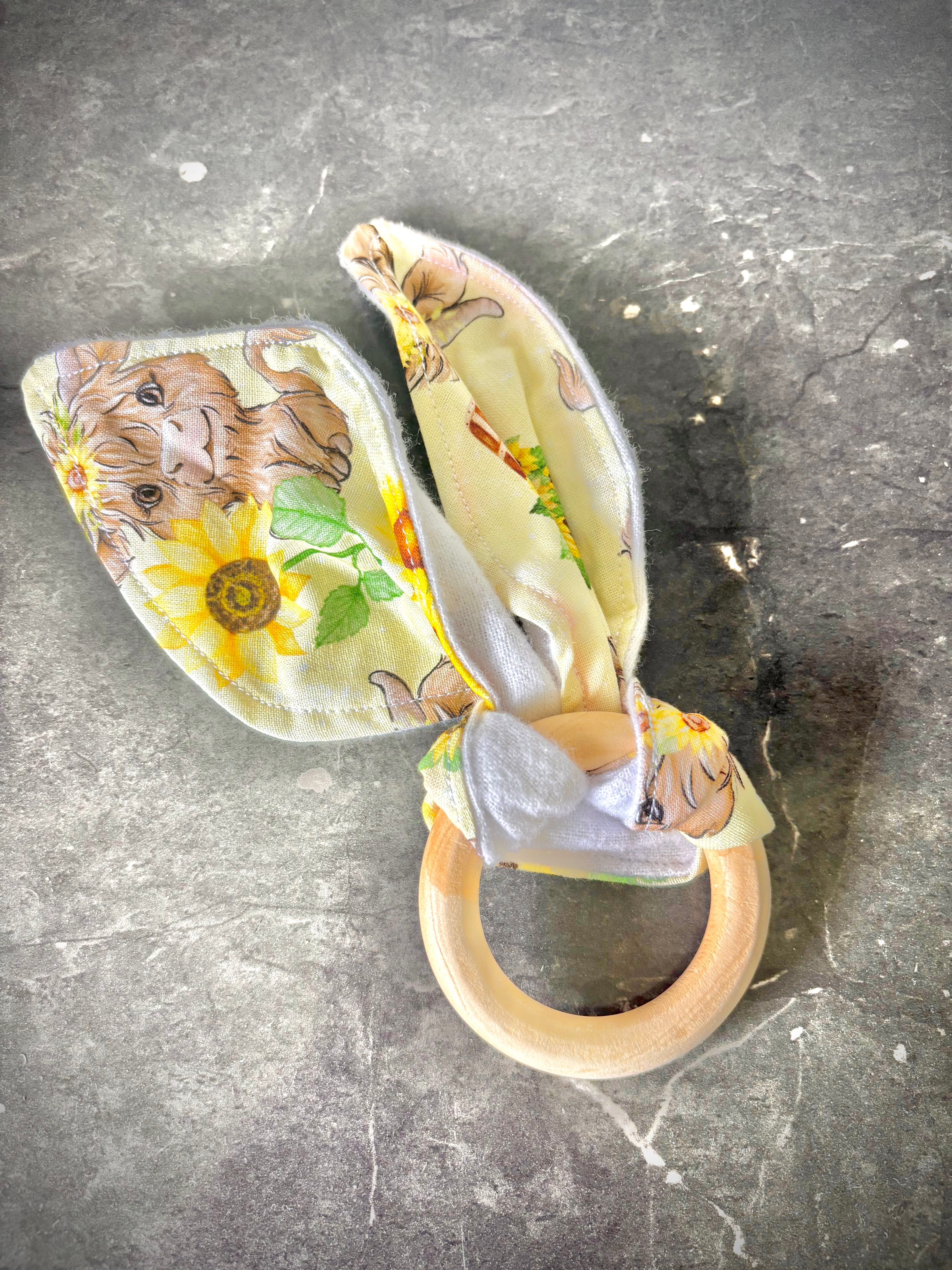 Teether Ring Sunflowers & Cows