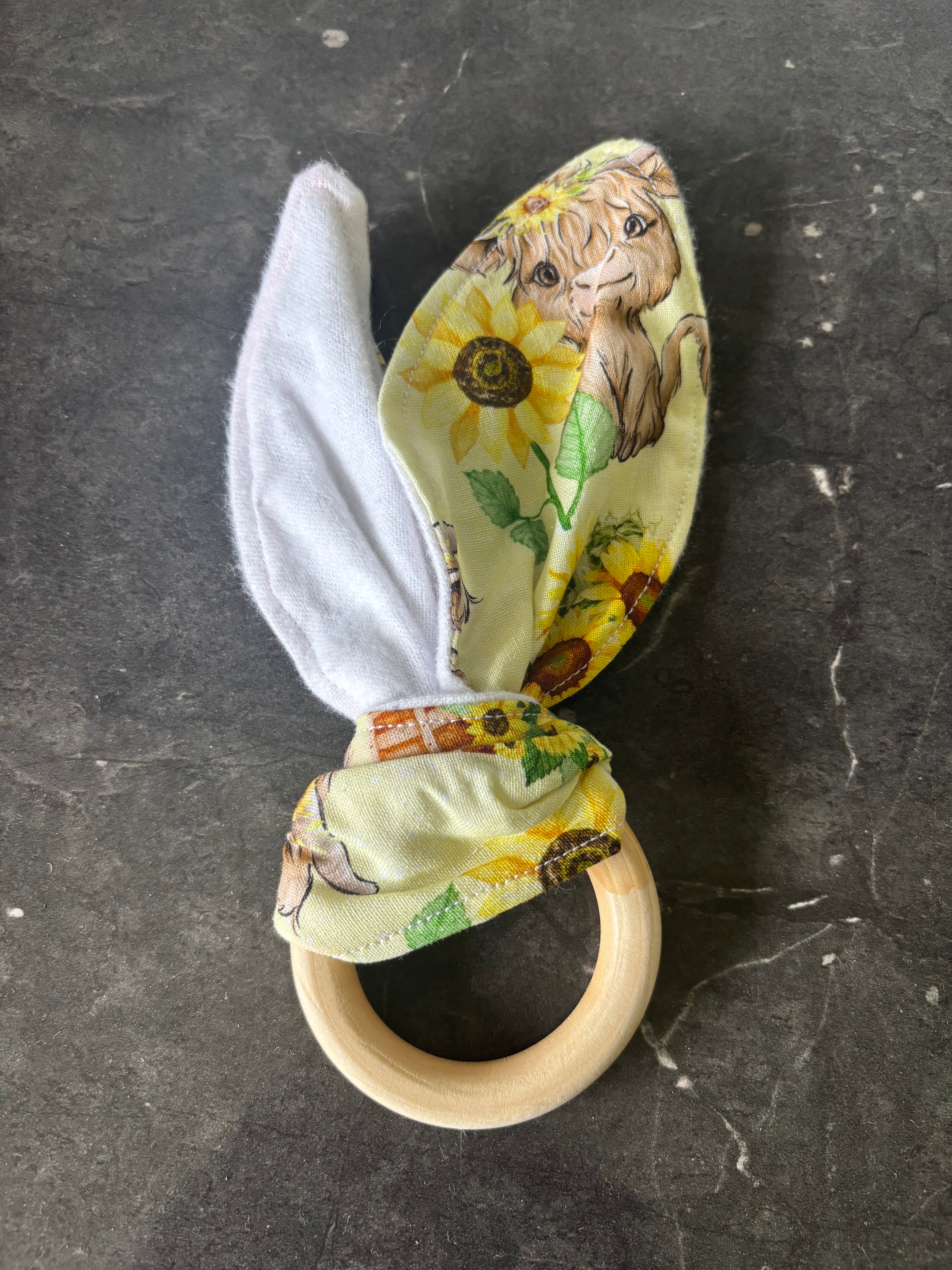 Teether Ring Sunflowers & Cows