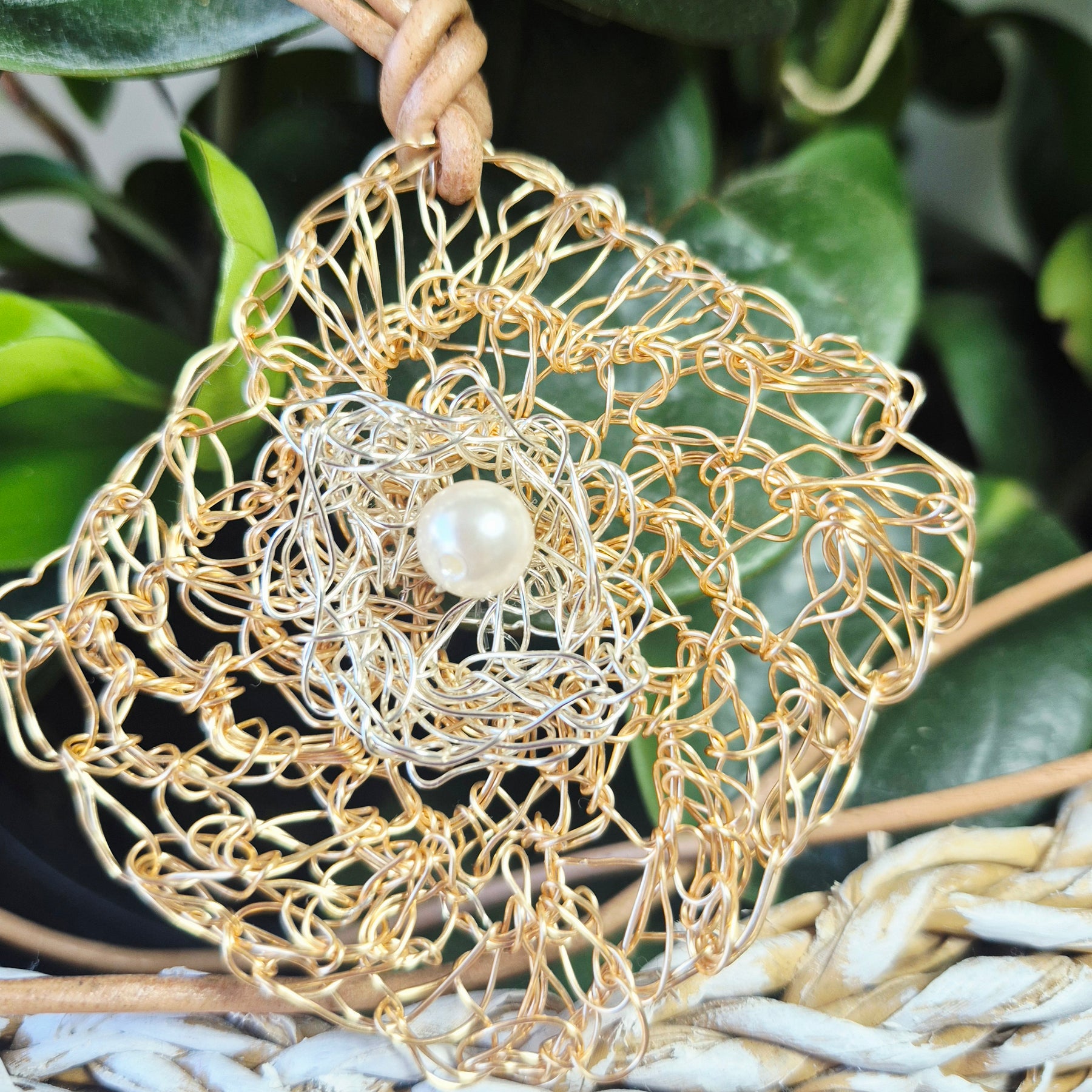Wire crochet necklace