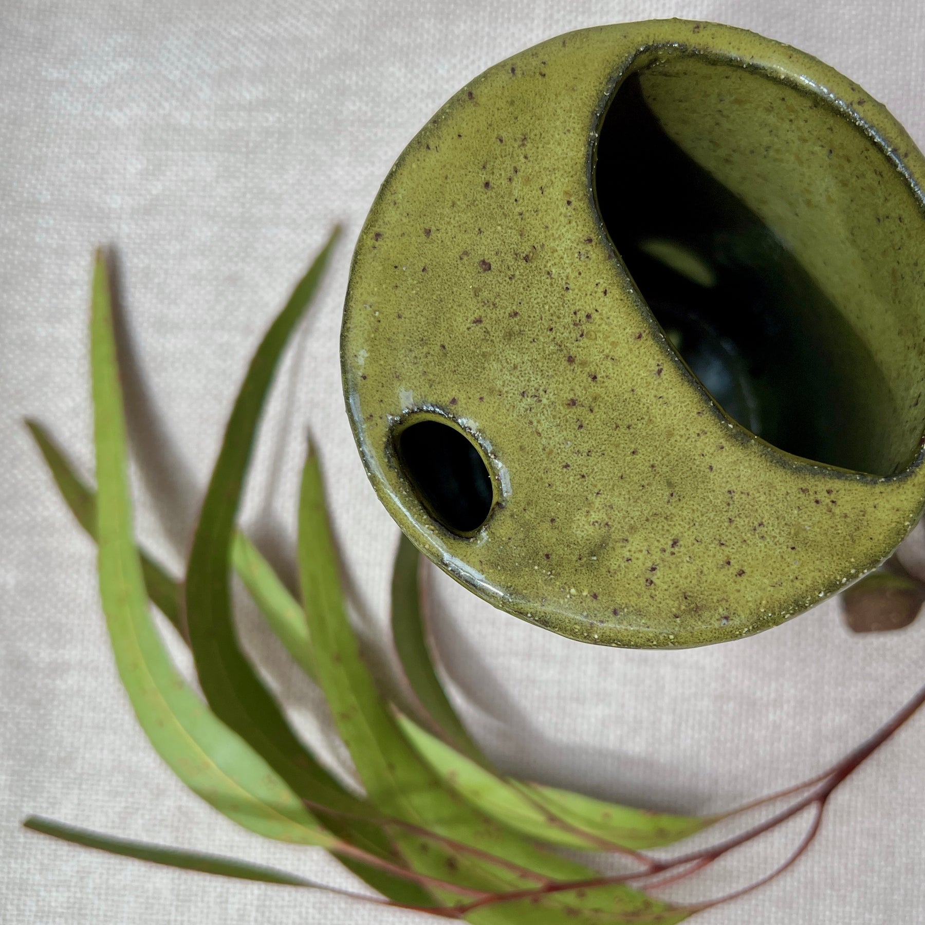 Handmade Ceramic Travel Mug – Matcha Green Collection, Stoneware Iced Coffee Sippy Cup, Earthy Pottery