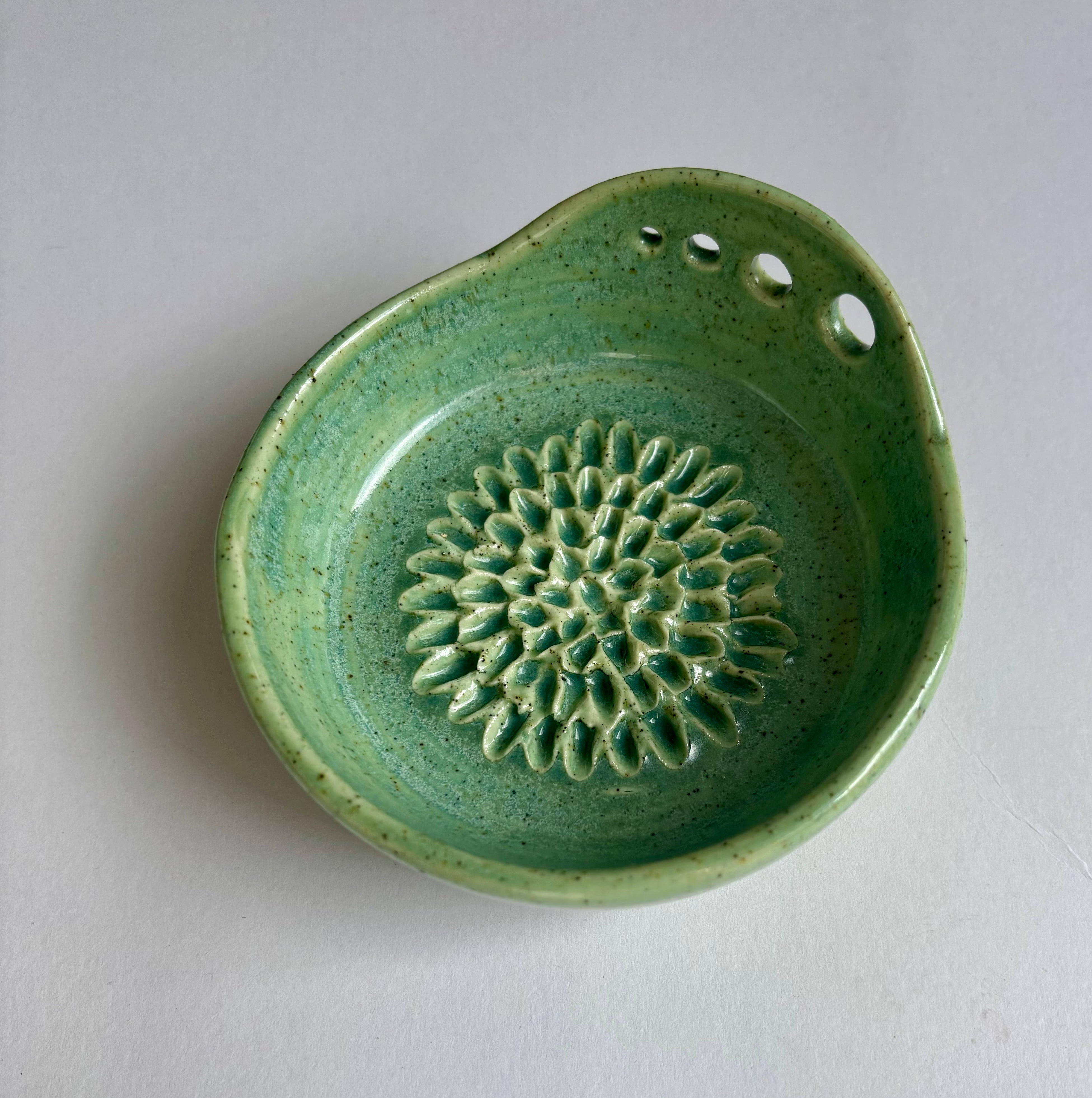 Ceramic Garlic/Ginger Grater and Herb Stripper - Hand Made Ceramic