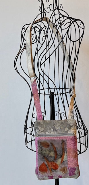 Crossbody Bag - Unique - Embroidered - Textile Art - Collage