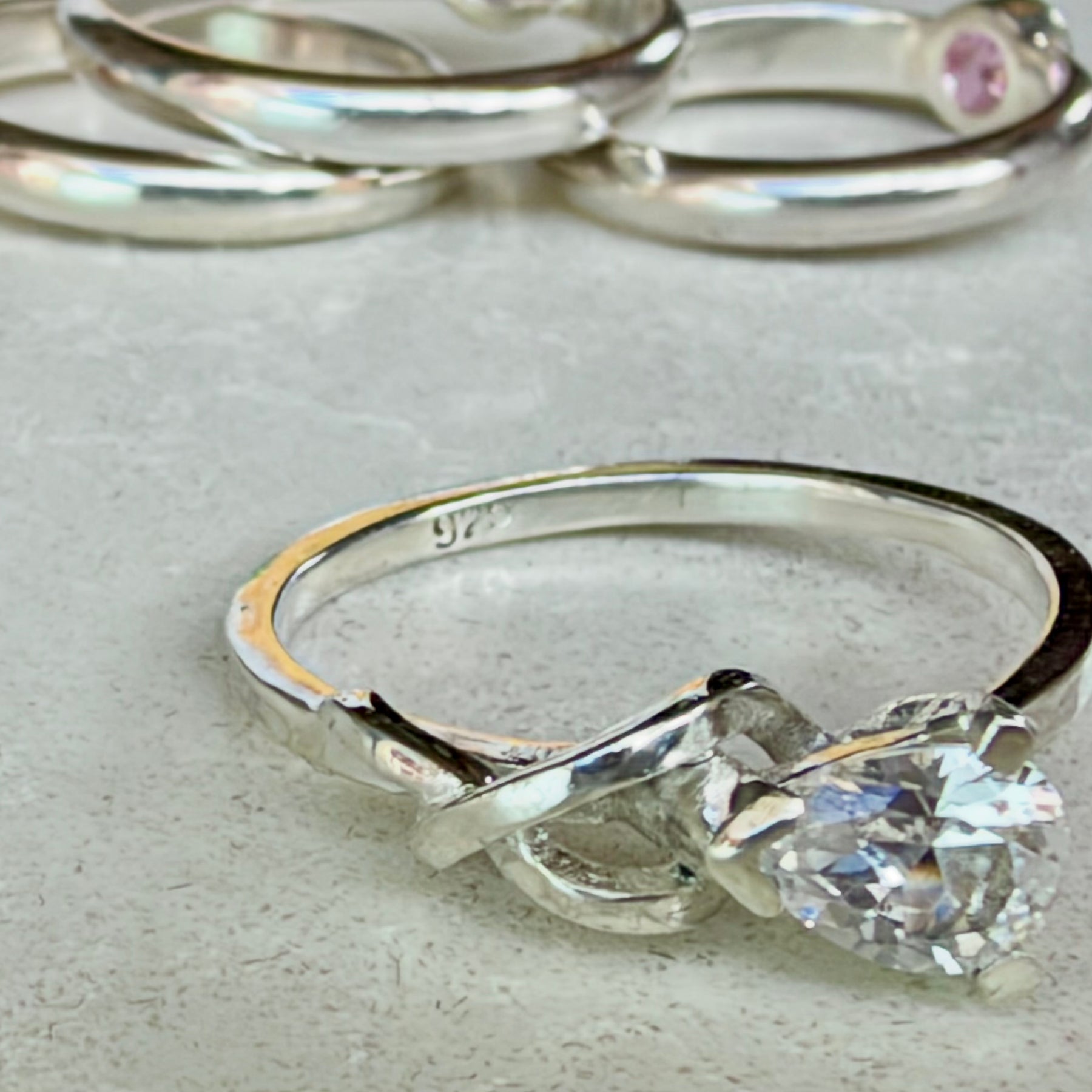 Making Rainbows White Sapphire Sterling Silver Ring