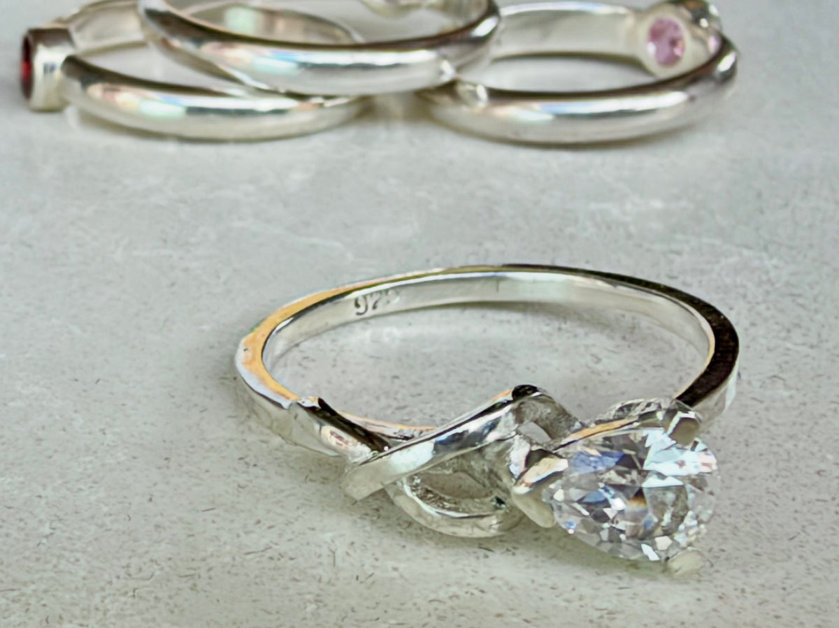Making Rainbows White Sapphire Sterling Silver Ring
