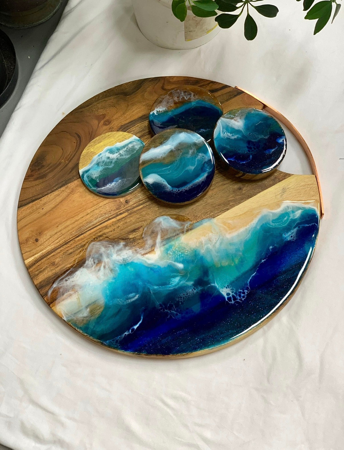 Serving board | charcuterie platter | gift | gift ideas | beach platter | beach art | dining table decor | home decor | platter
