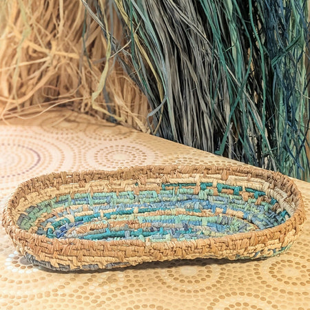 Handwoven Basket Woven Tray Coastal Beach Fibre Art