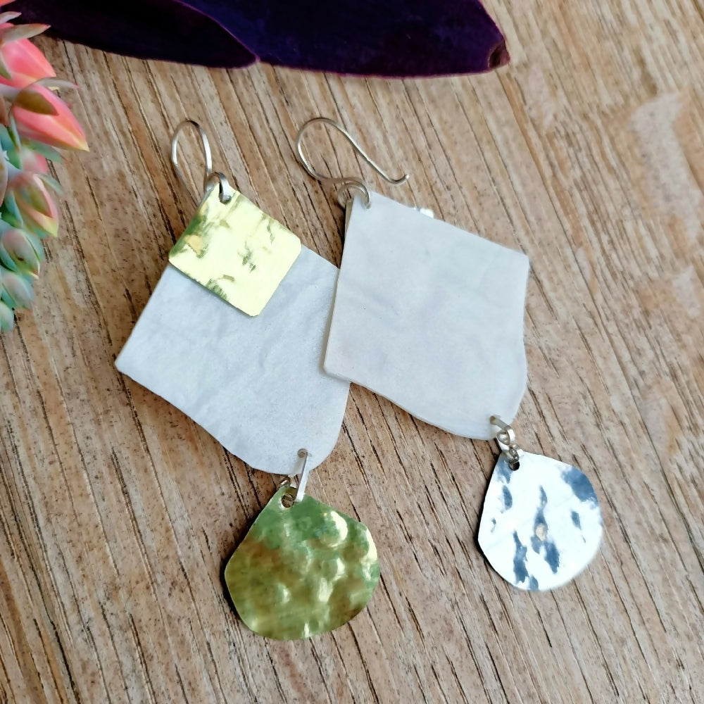 handmade-upcycled-artisan-earrings-white-drop-back-