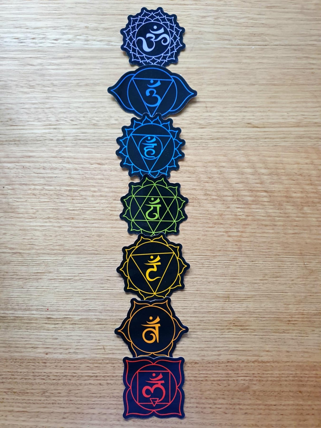 7 Chakra sticker set - Black