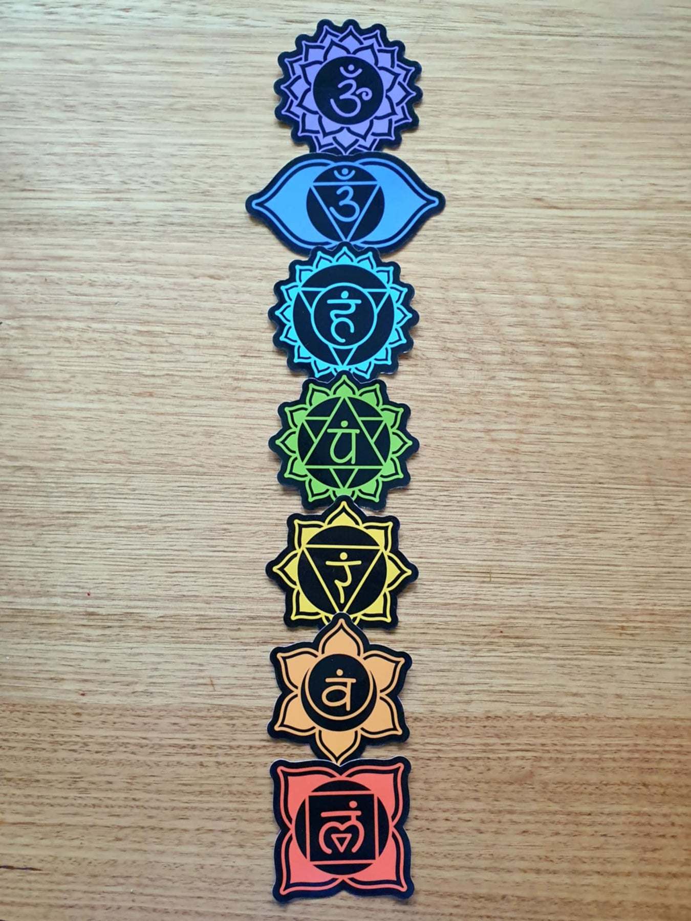 7 Chakra sticker set - Colour/Black