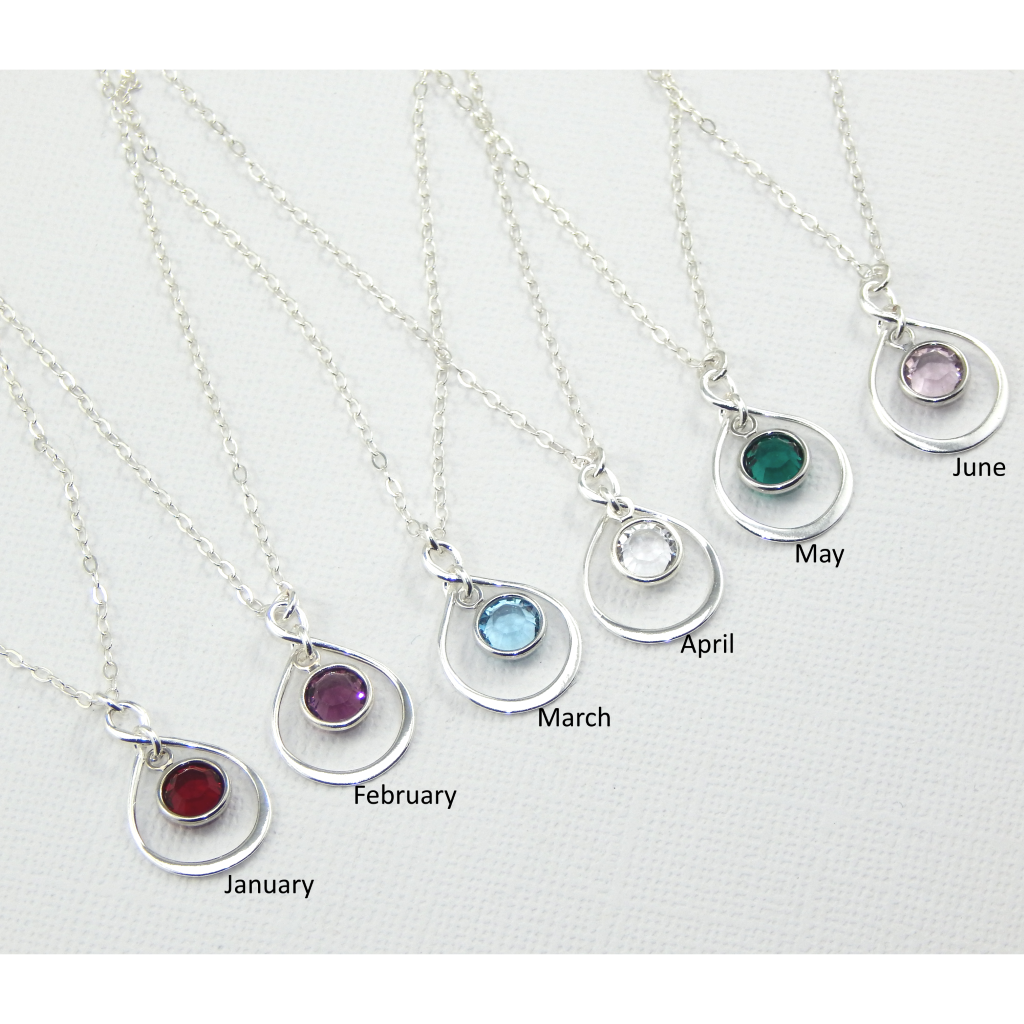 Infinity Necklace with Birthstone