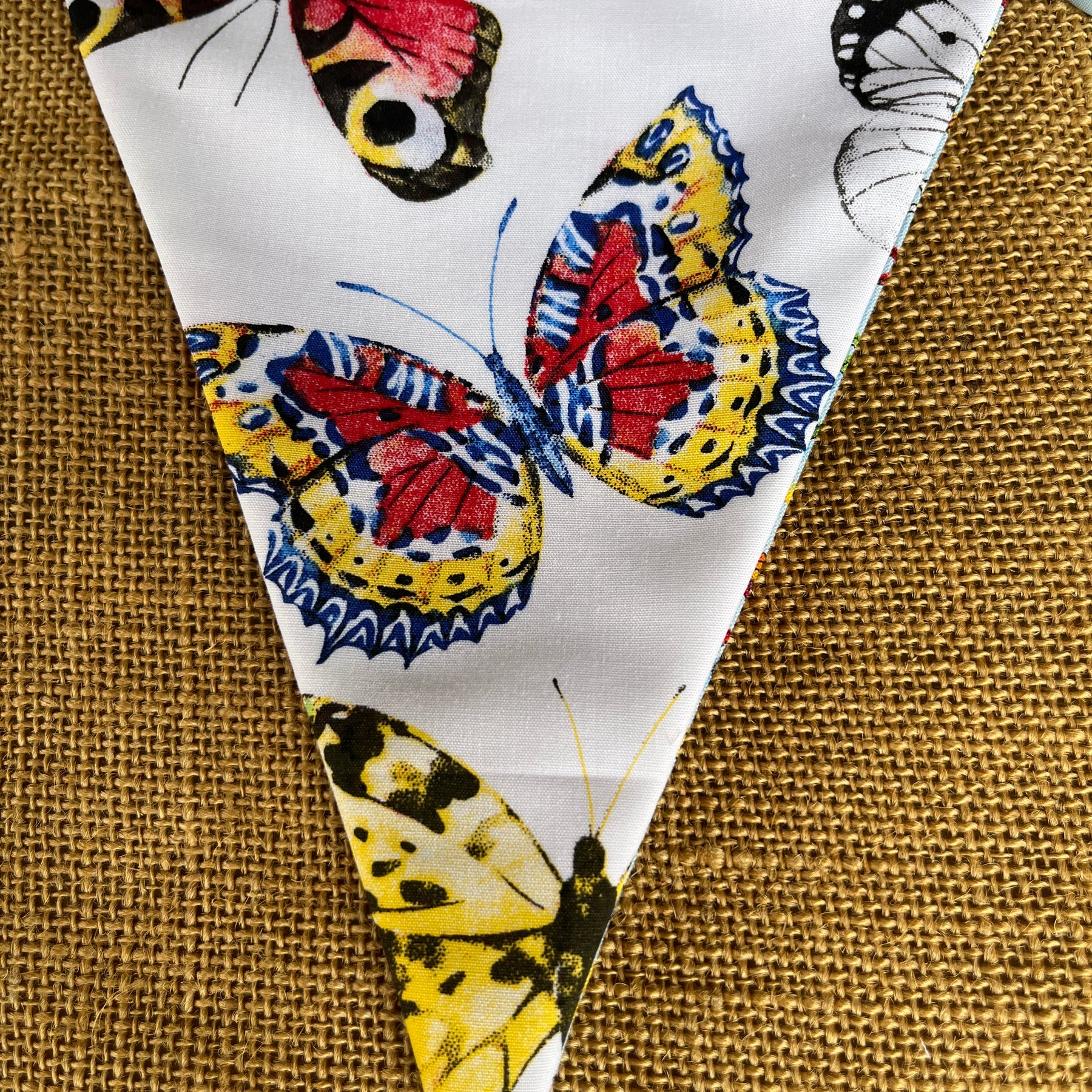 Nursery/celebration Bunting | 3m long | reversible | butterflies | alphabet