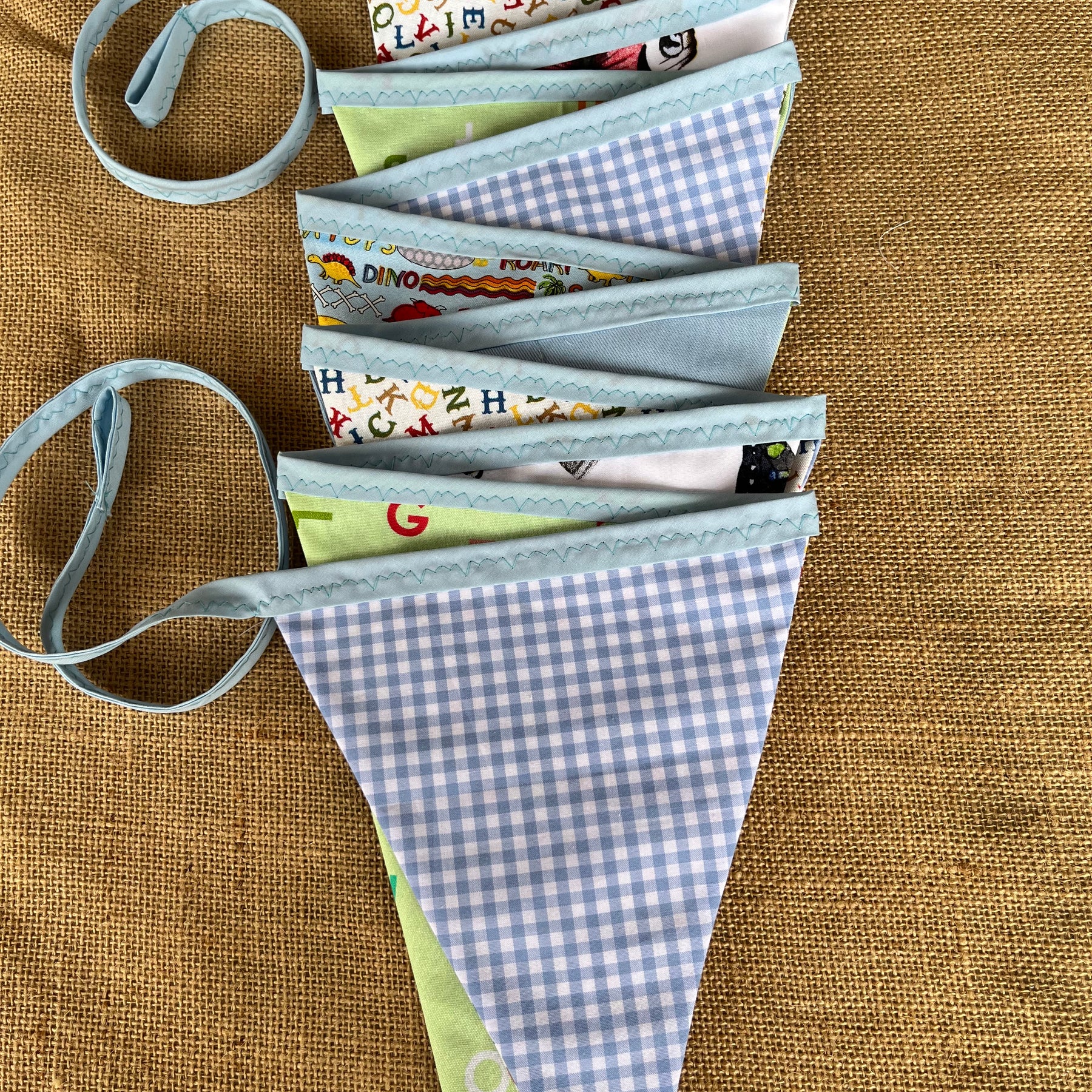 Nursery/celebration Bunting | 3m long | reversible | butterflies | alphabet