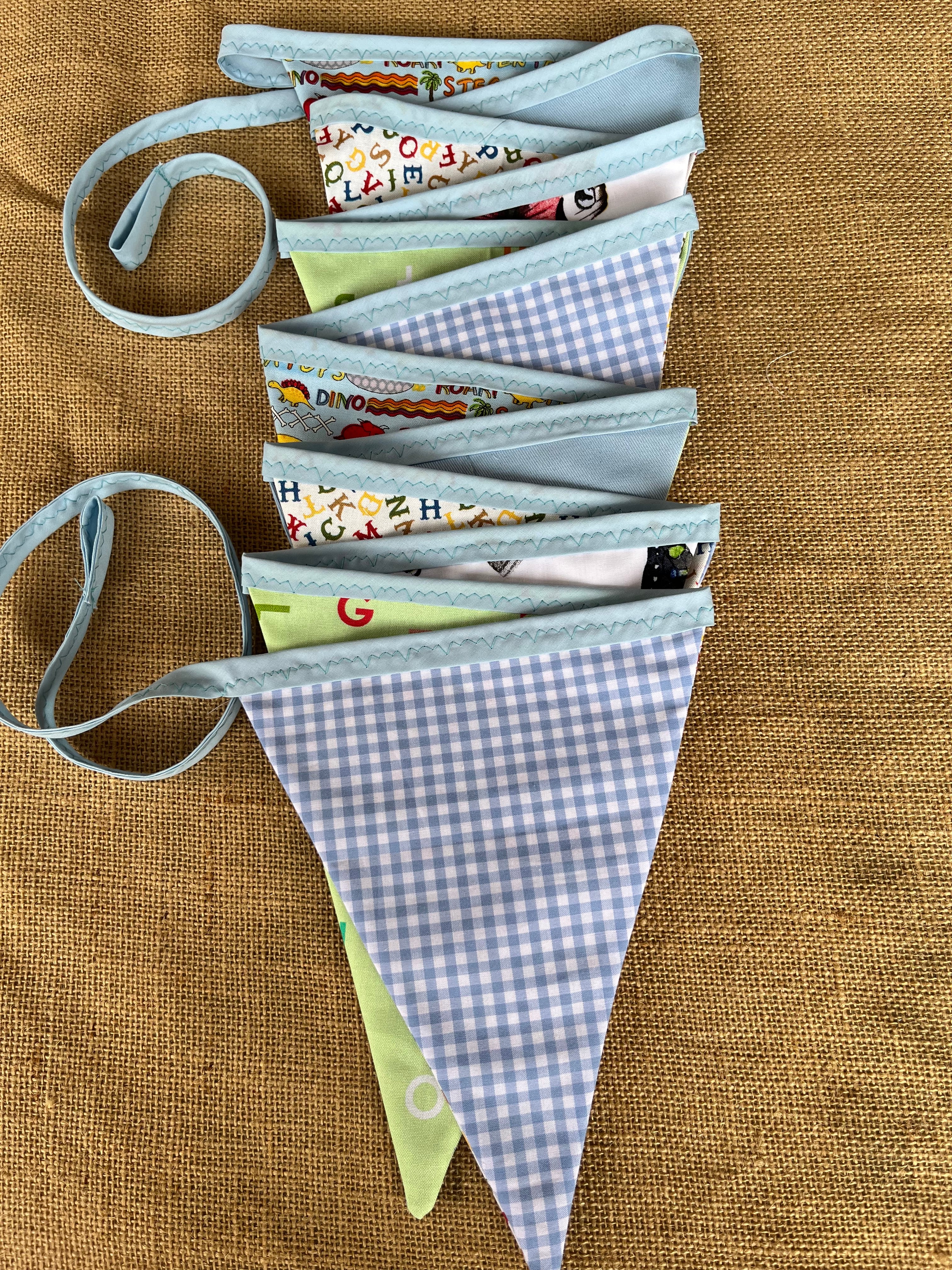 Nursery/celebration Bunting | 3m long | reversible | butterflies | alphabet
