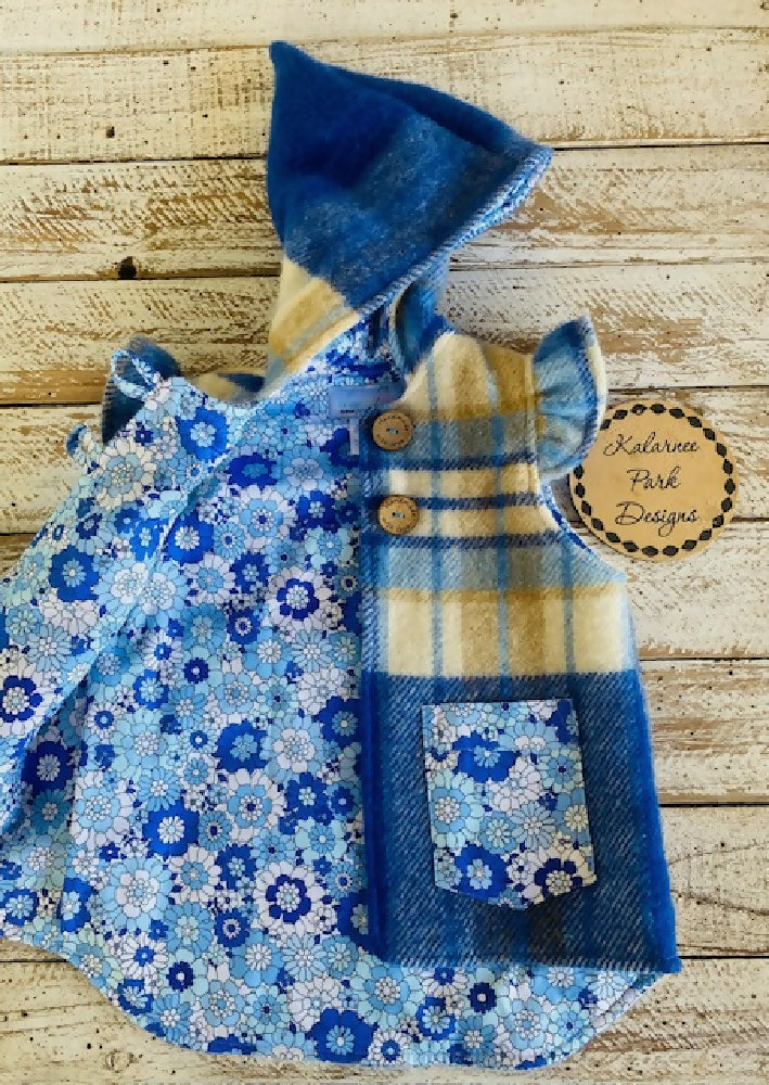 Take My Blues Away Vintage Wool Blanket Upcycled Vest Size 4