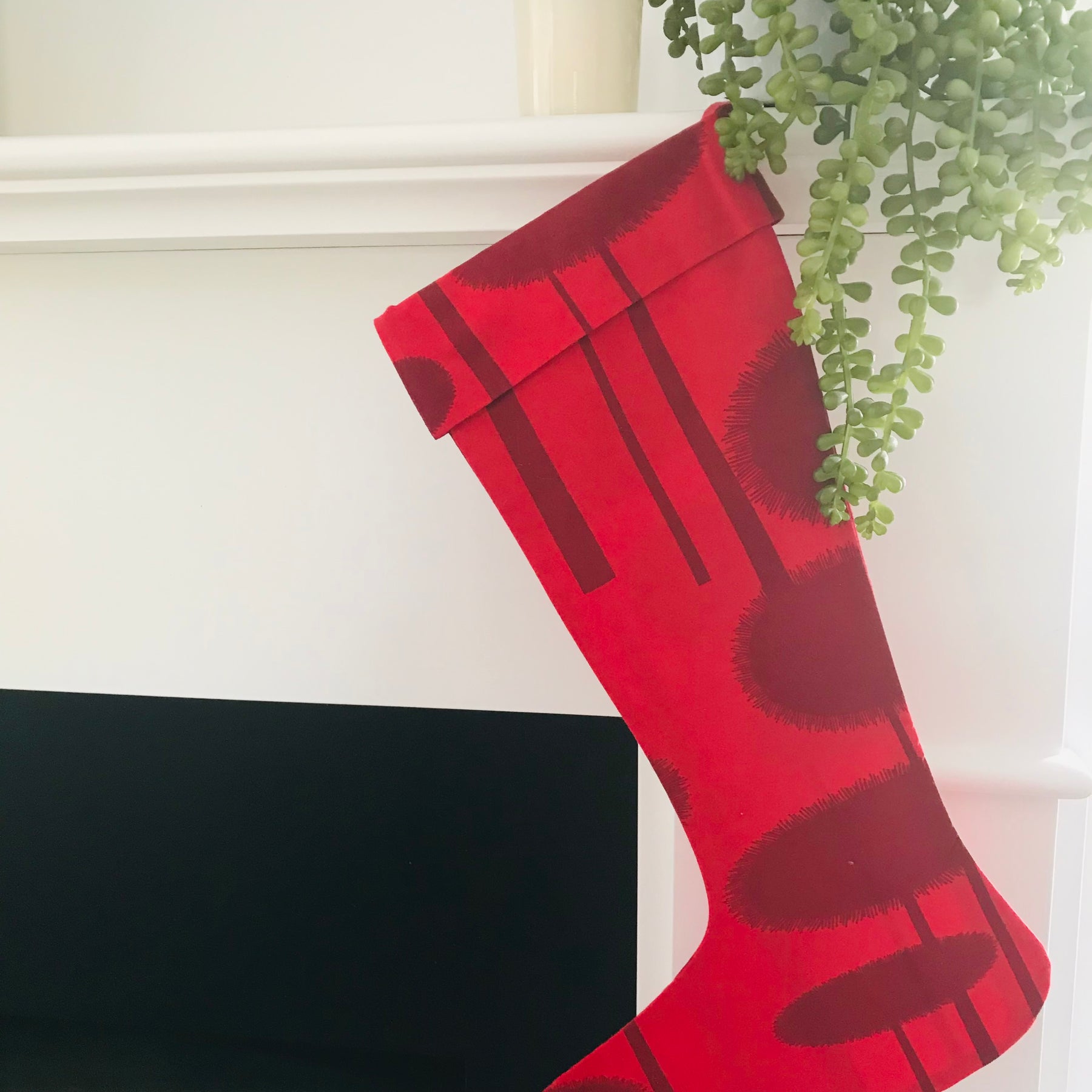 Handmade Linen Christmas Stocking – Screen Printed & Reusable