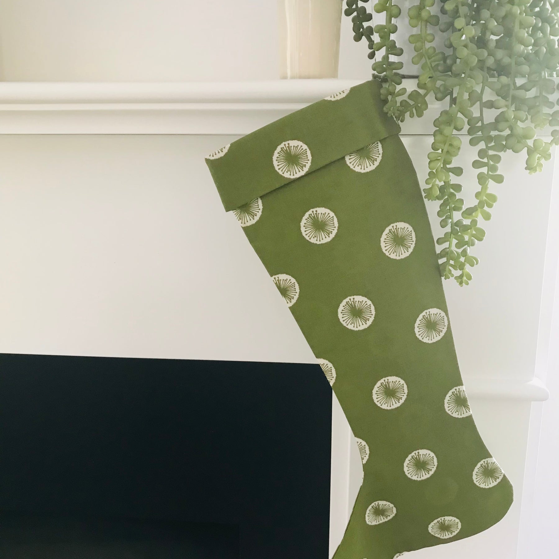 Handmade Linen Christmas Stocking – Screen Printed & Reusable