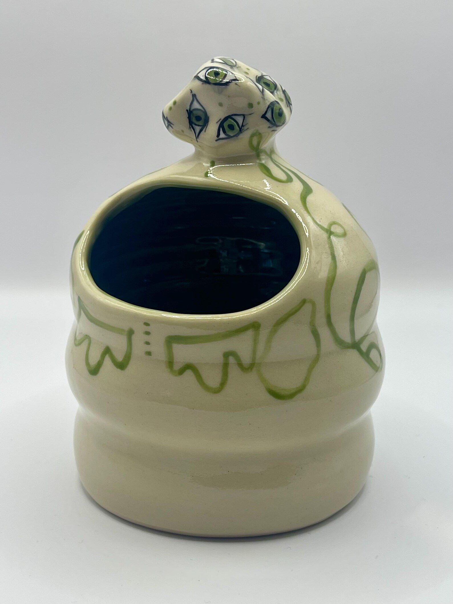 Handmade monster eyes salt pig / holder for anything that fits