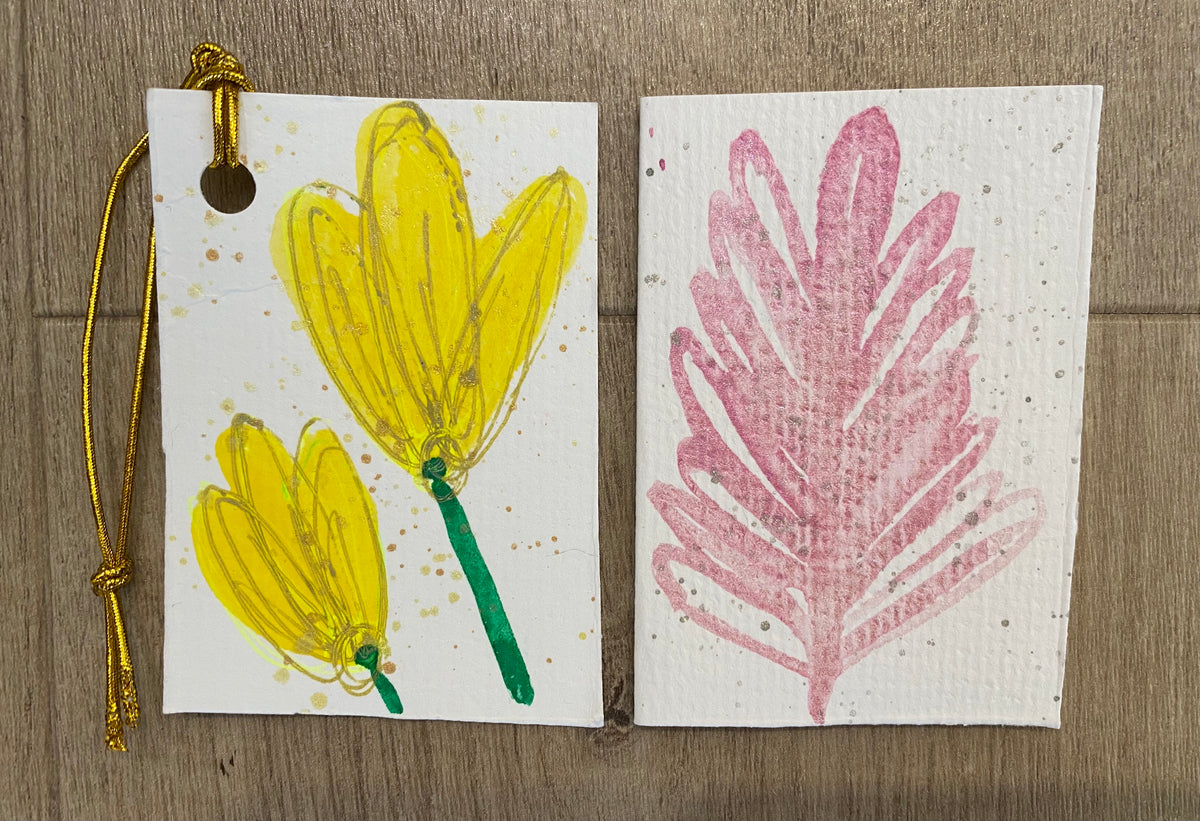 All Occasion Gift Bag – 6 Hand Painted Cards & Bookmarks plus a Pair of Earrings!