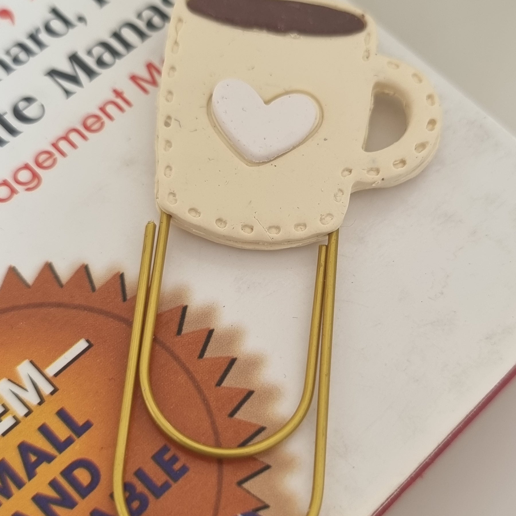 Coffee Mug Paper Clip Book Mark