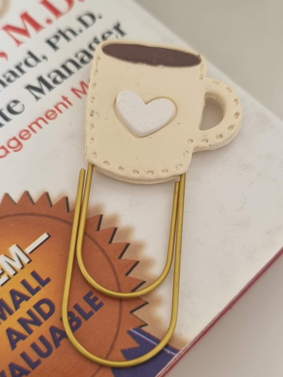 Coffee Mug Paper Clip Book Mark