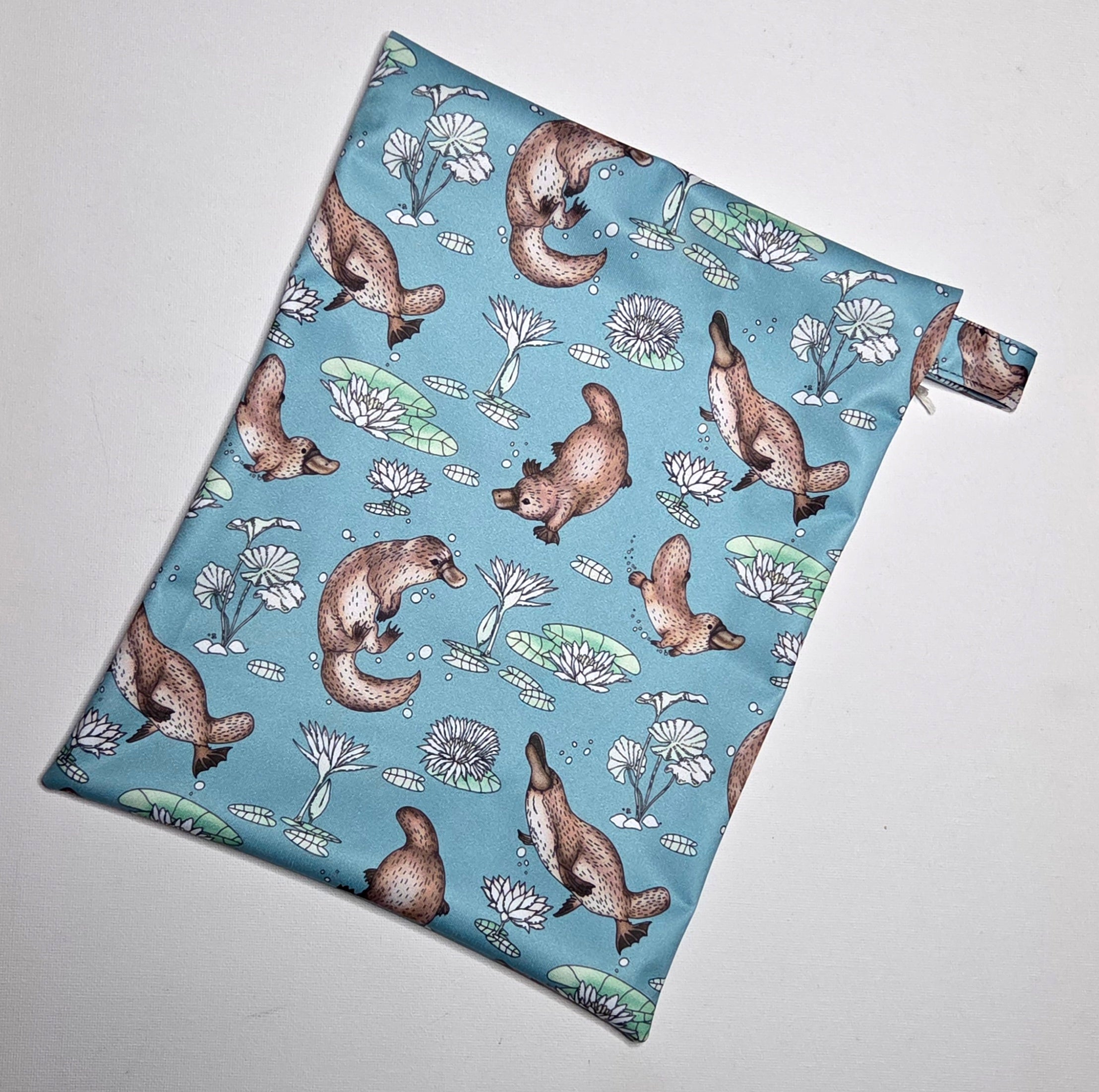 Medium Wet Bag in Beautiful Platypus Fabric