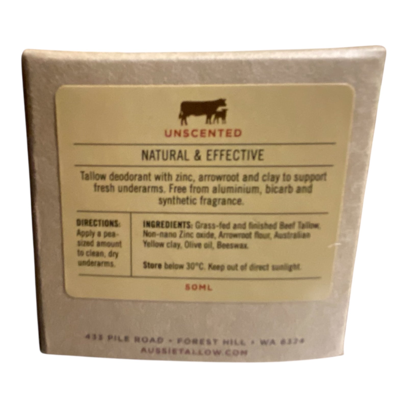 Natural Tallow Deodorant Paste 50ml LARGE