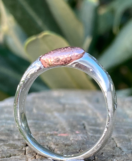Sterling Silver & Copper Seed Ring | Size P½ | One of a Kind