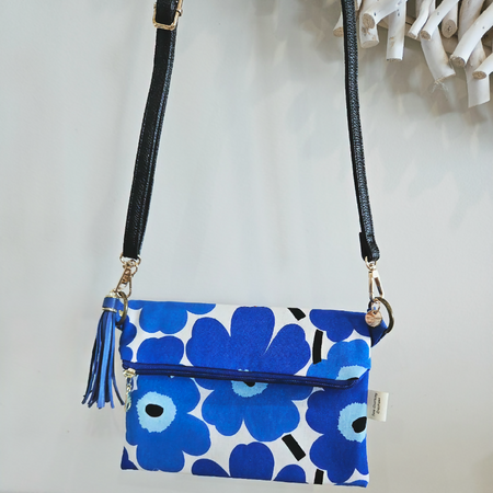 Marimekko - Pieni Unikko Blue Zipper Crossbody Bag