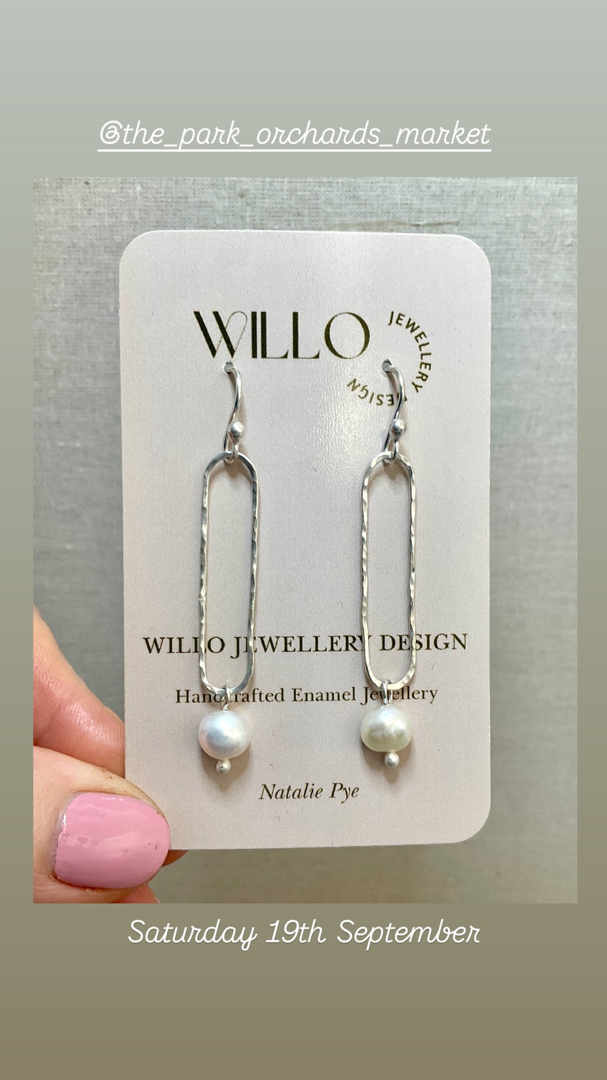Pearl and Argentium silver earrings.