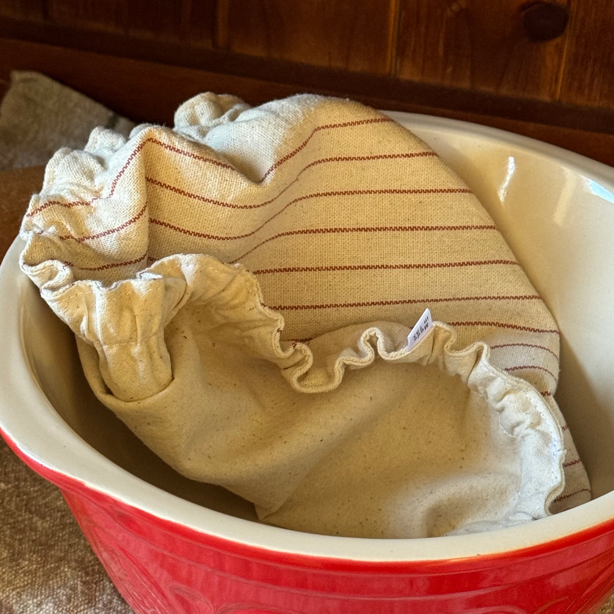 Reusable Christmas Pudding Bowl Covers & Matching Frilled Jar Cover | Reversible Natural Cotton