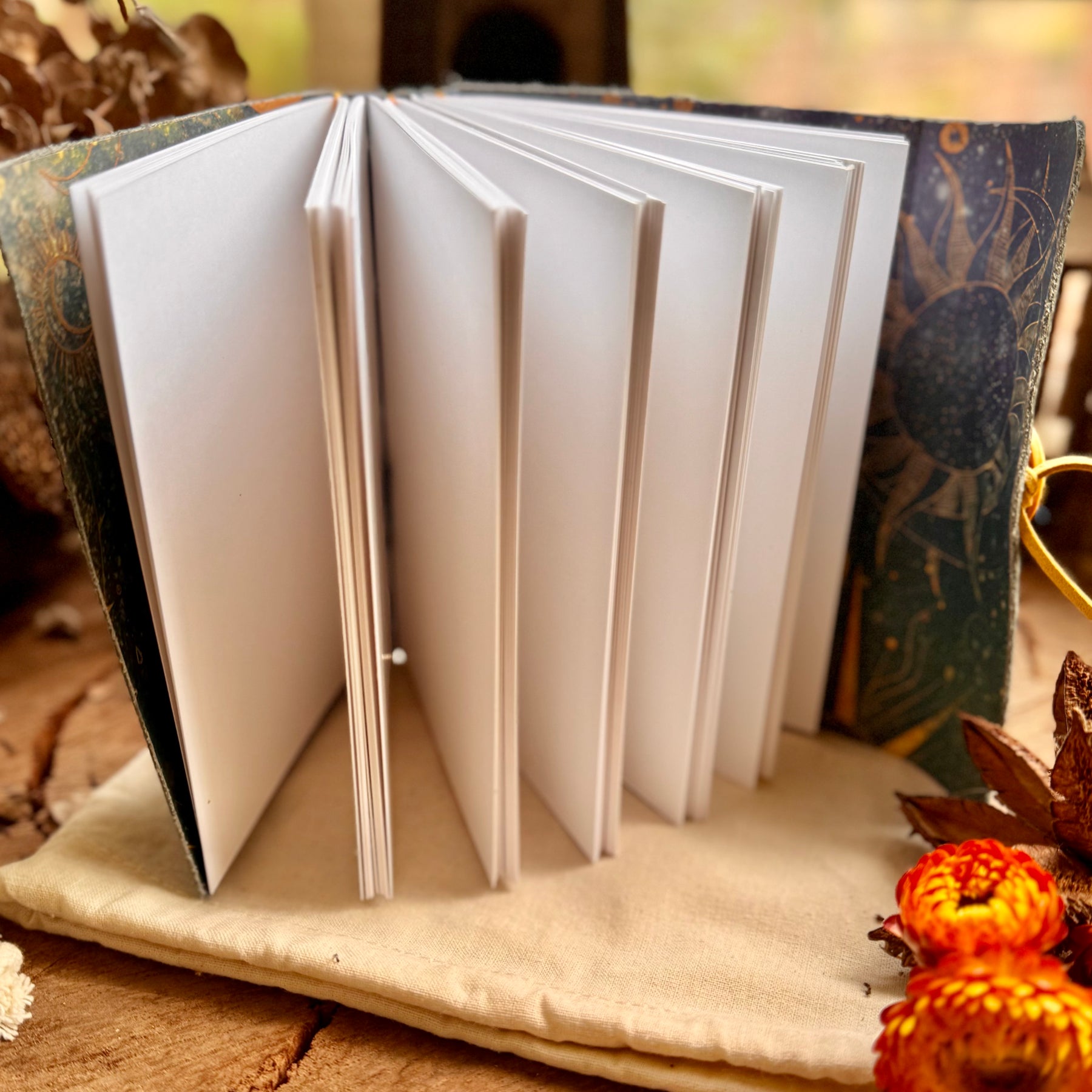 Grey/green Leather A6 Journal