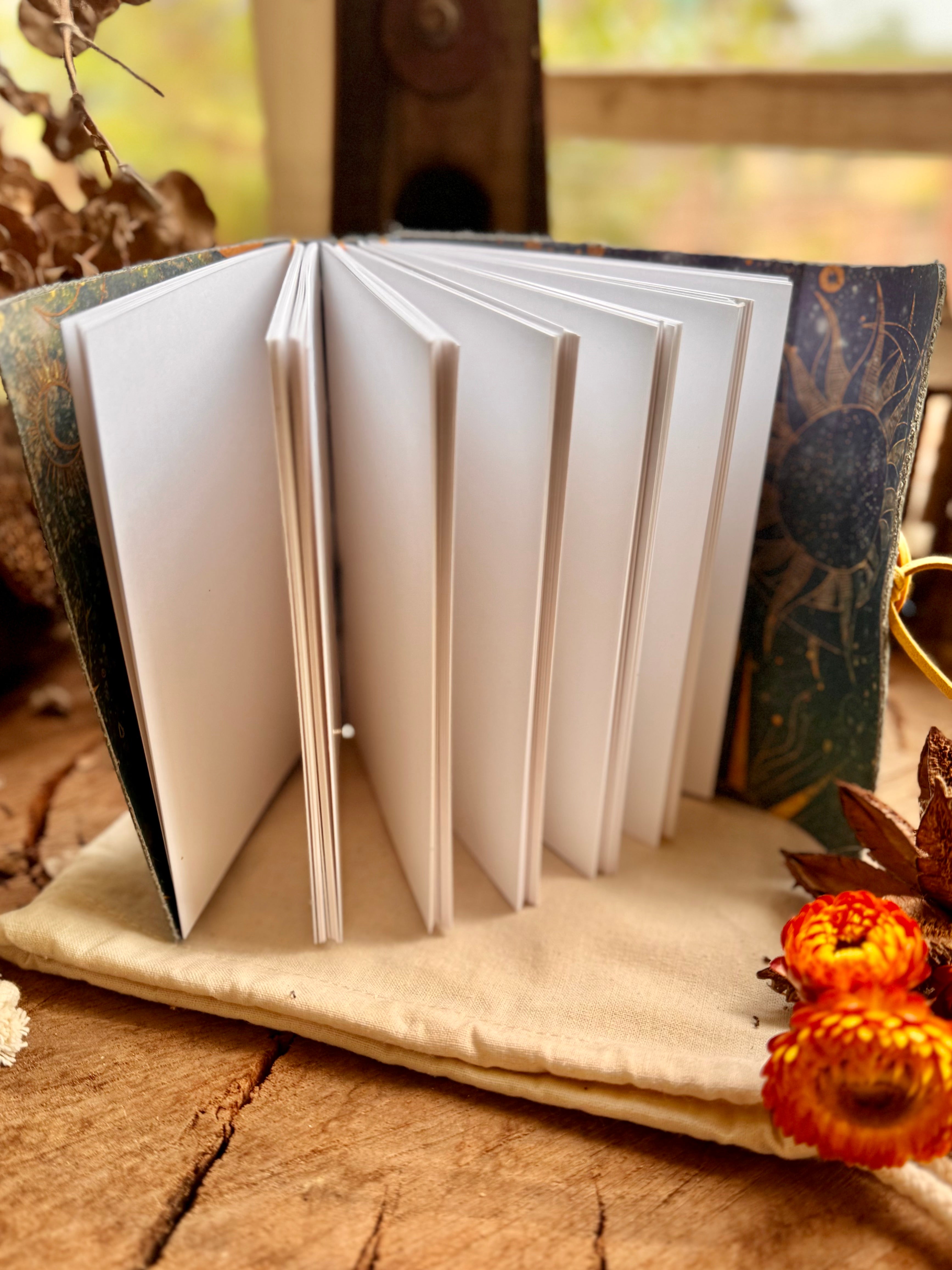 Grey/green Leather A6 Journal