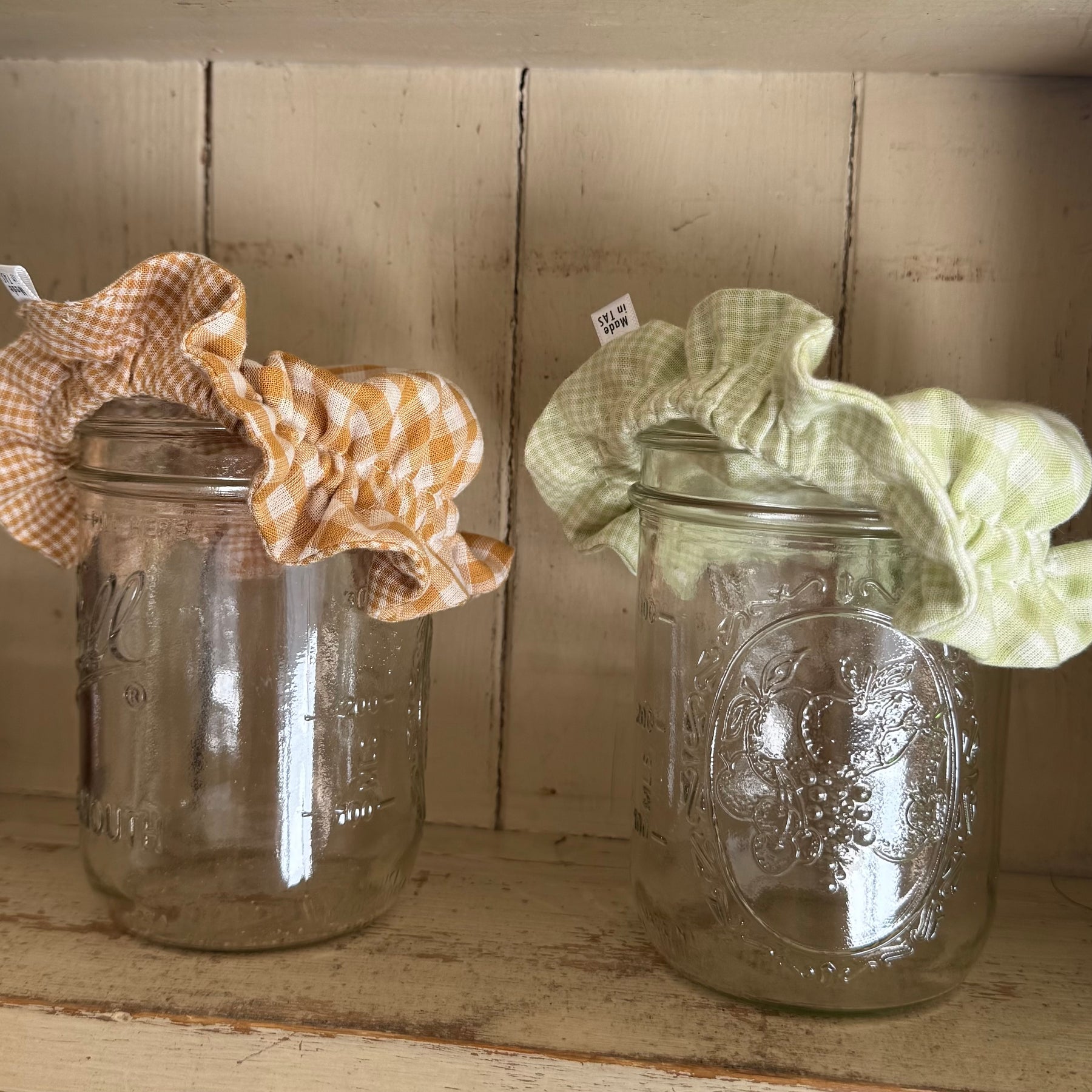 Reversible Cotton Muslin Jar Covers – Set of 2 for Sourdough Starter