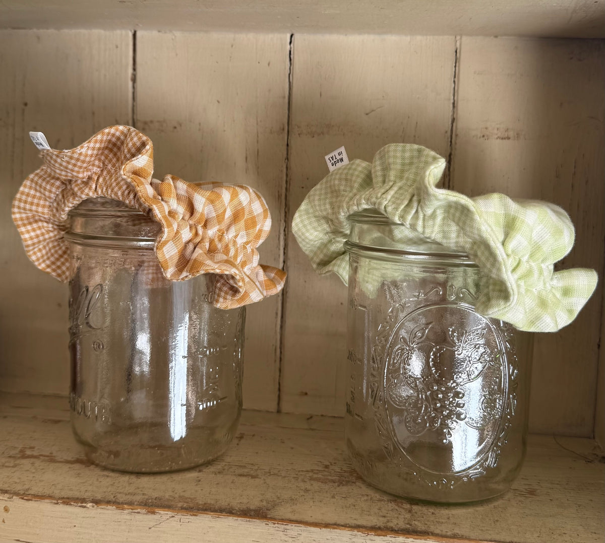 Reversible Cotton Muslin Jar Covers – Set of 2 for Sourdough Starter