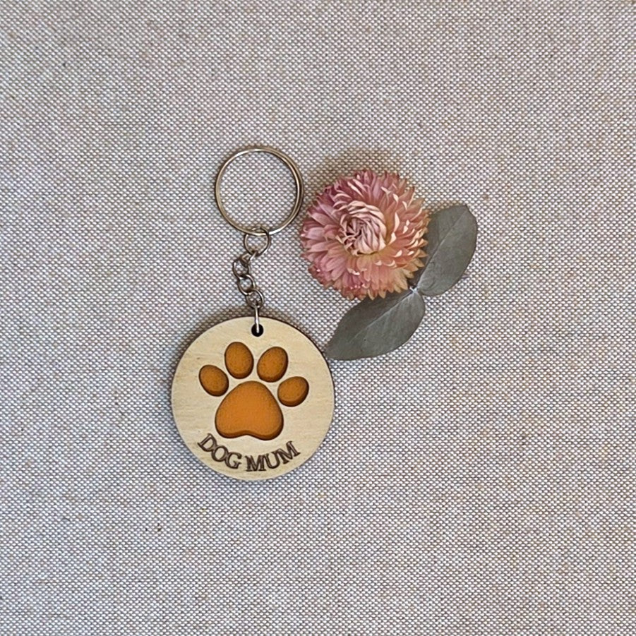 DOG MUM - Handcrafted Timber Keyrings