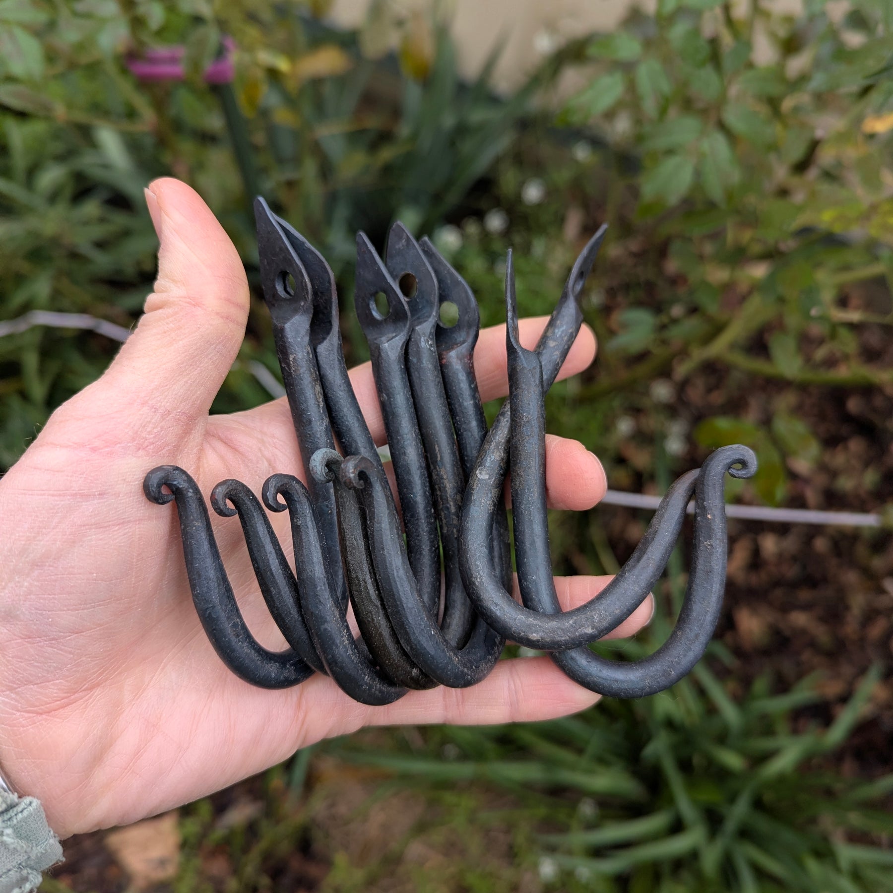 Round Leaf Hook – Hand Forged Steel Hook with Matching Fastener