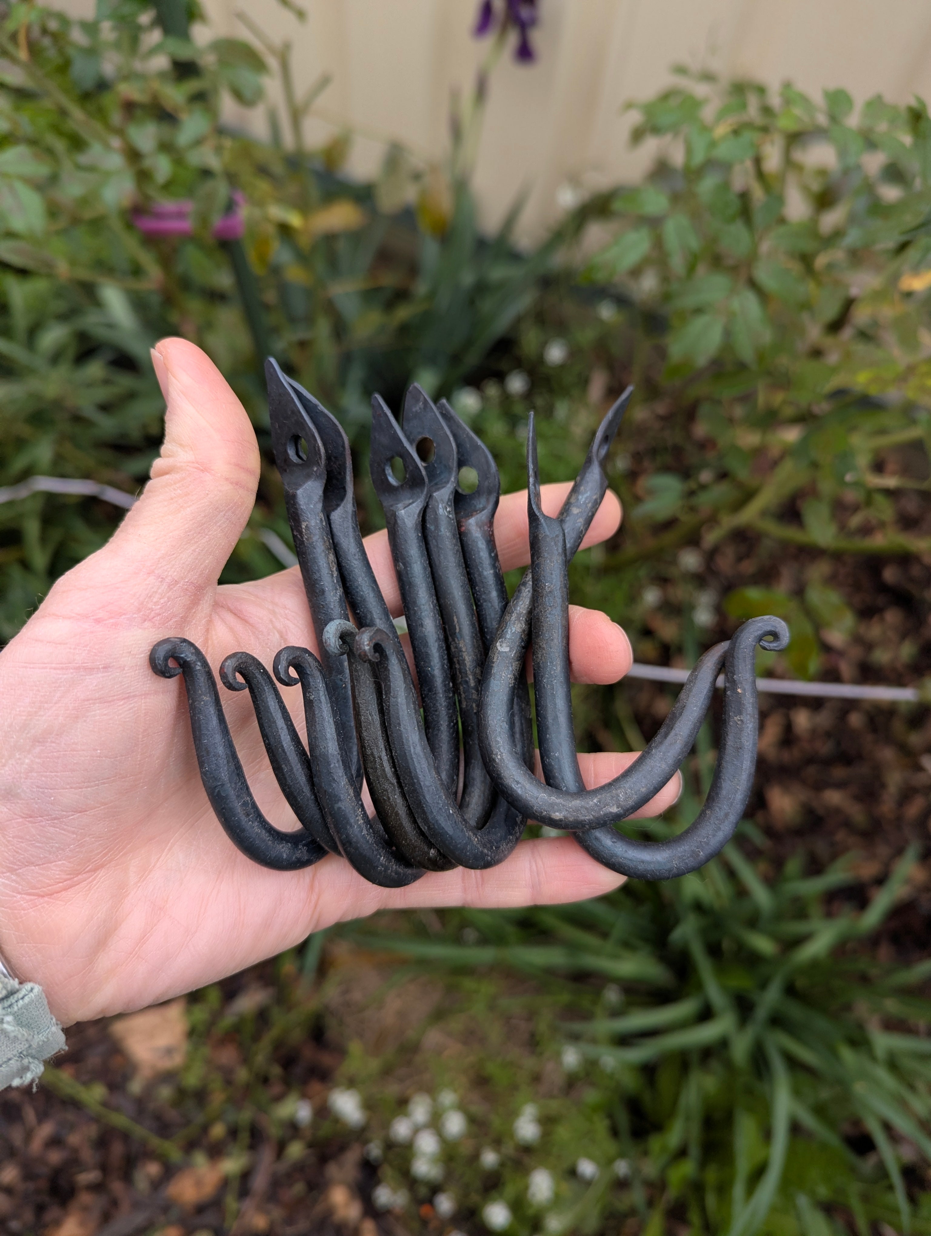 Round Leaf Hook – Hand Forged Steel Hook with Matching Fastener