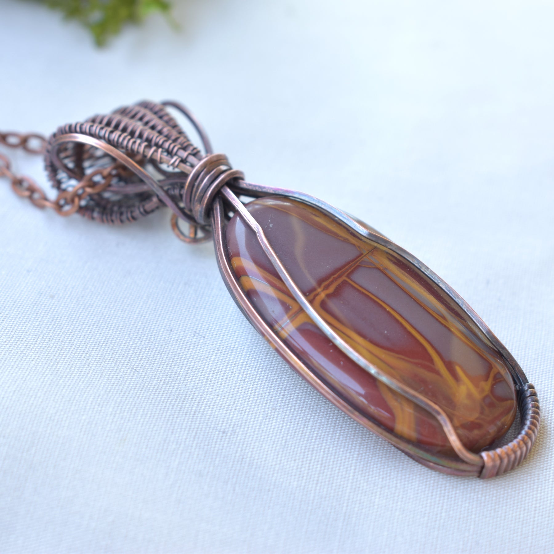 Heat Haze - Australian Noreena Jasper Copper Wrapped Pendant