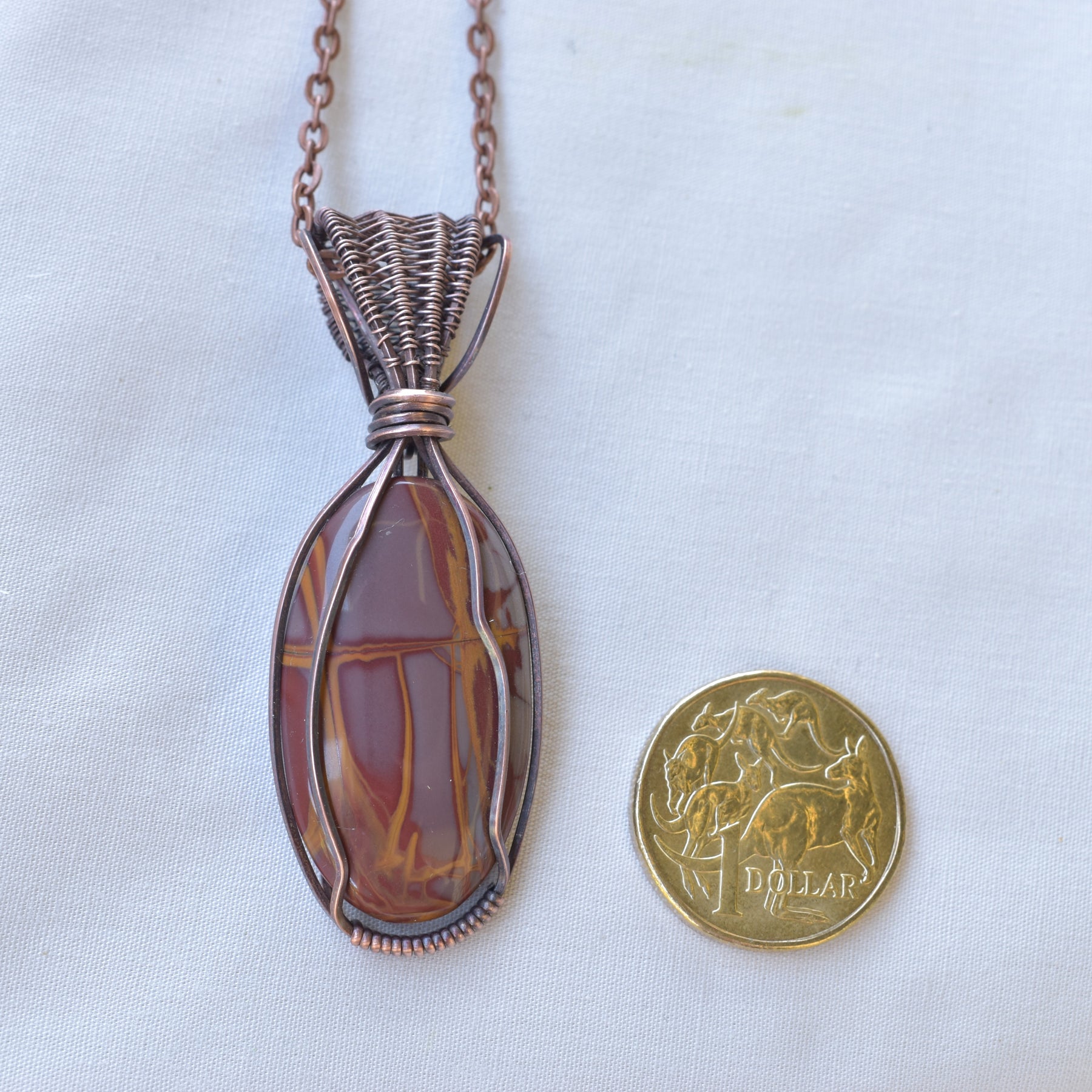 Heat Haze - Australian Noreena Jasper Copper Wrapped Pendant