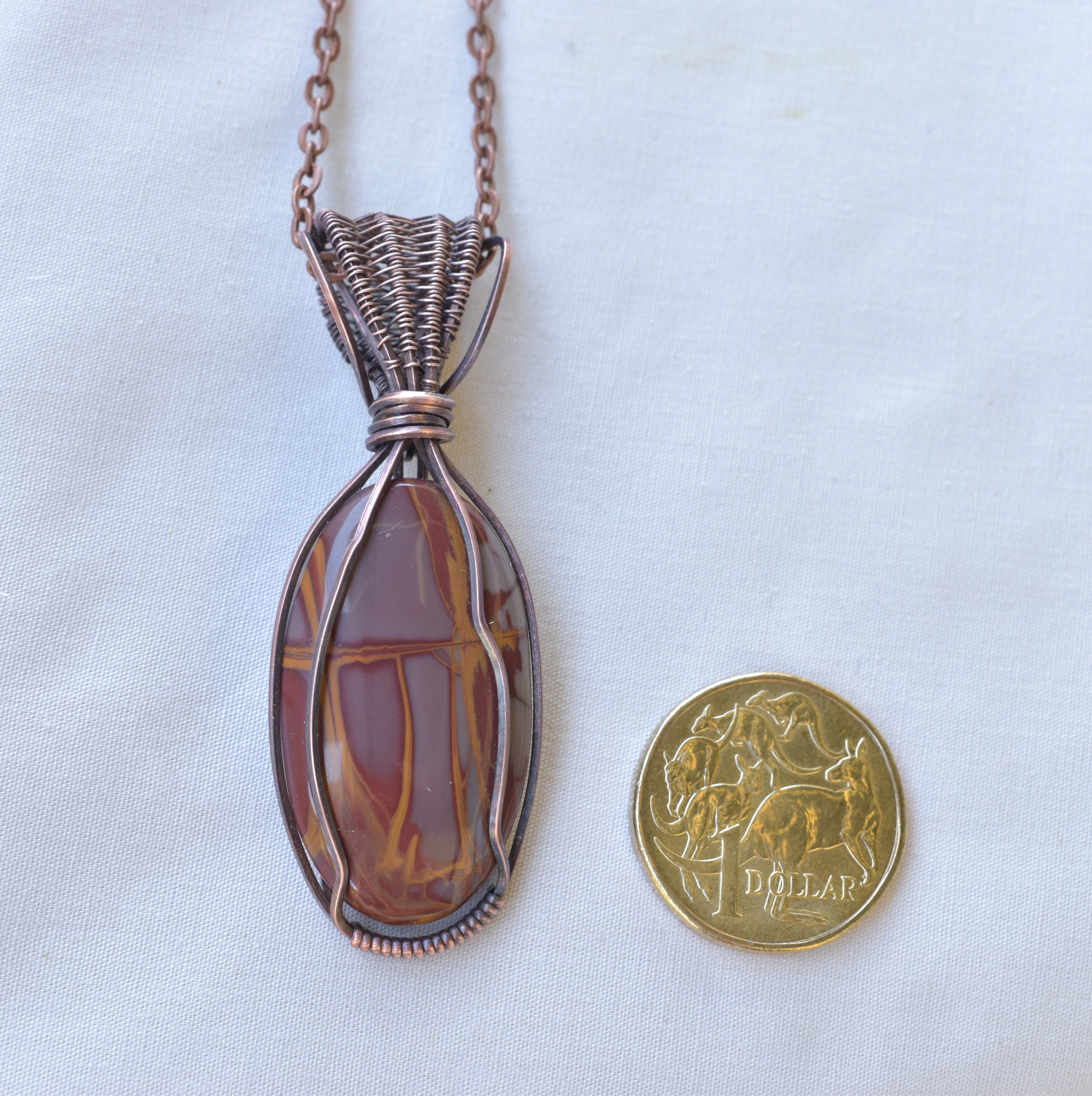 Heat Haze - Australian Noreena Jasper Copper Wrapped Pendant