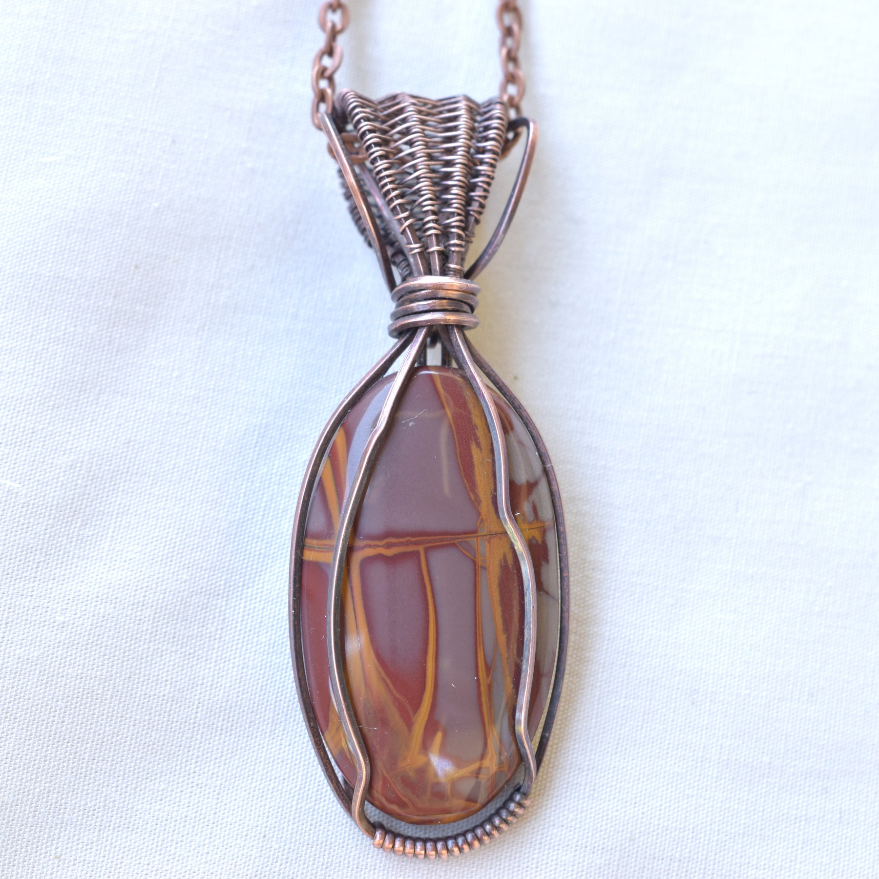 Heat Haze - Australian Noreena Jasper Copper Wrapped Pendant