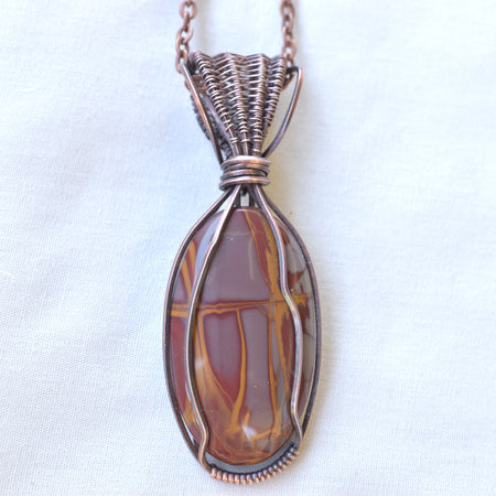 Heat Haze - Australian Noreena Jasper Copper Wrapped Pendant